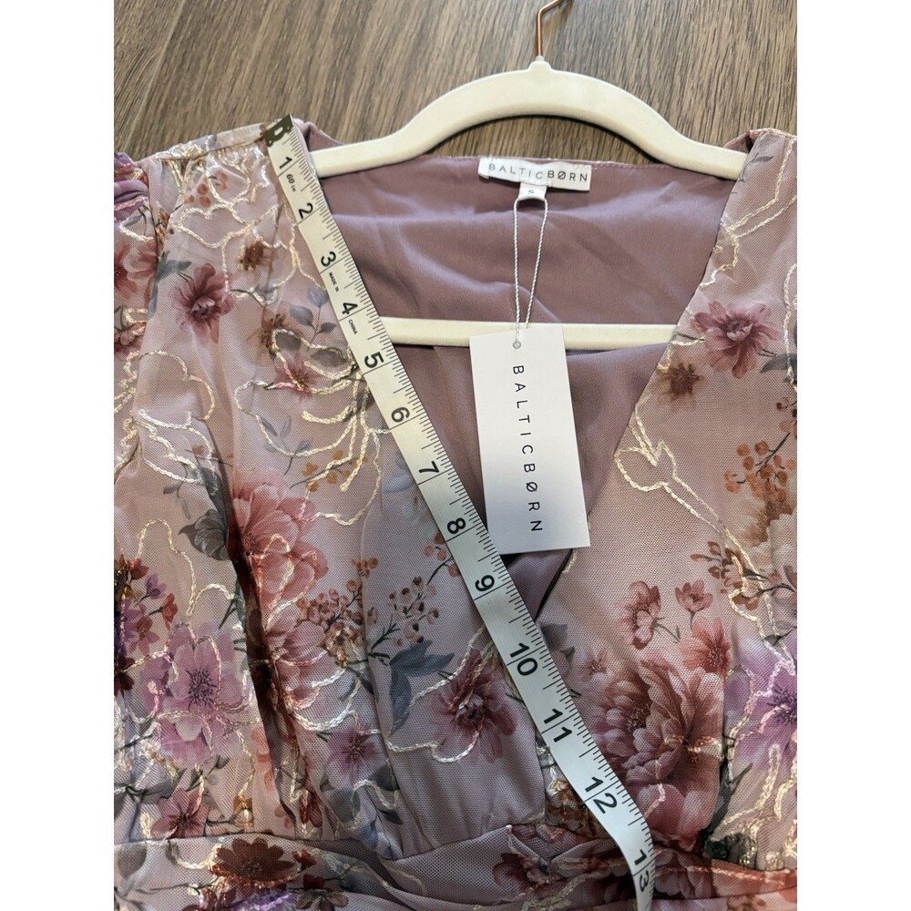 Baltic Born Ardley Embossed Maxi Dress Floral Pink Champagne Formal Wedding Sz S - Picture 10 of 13